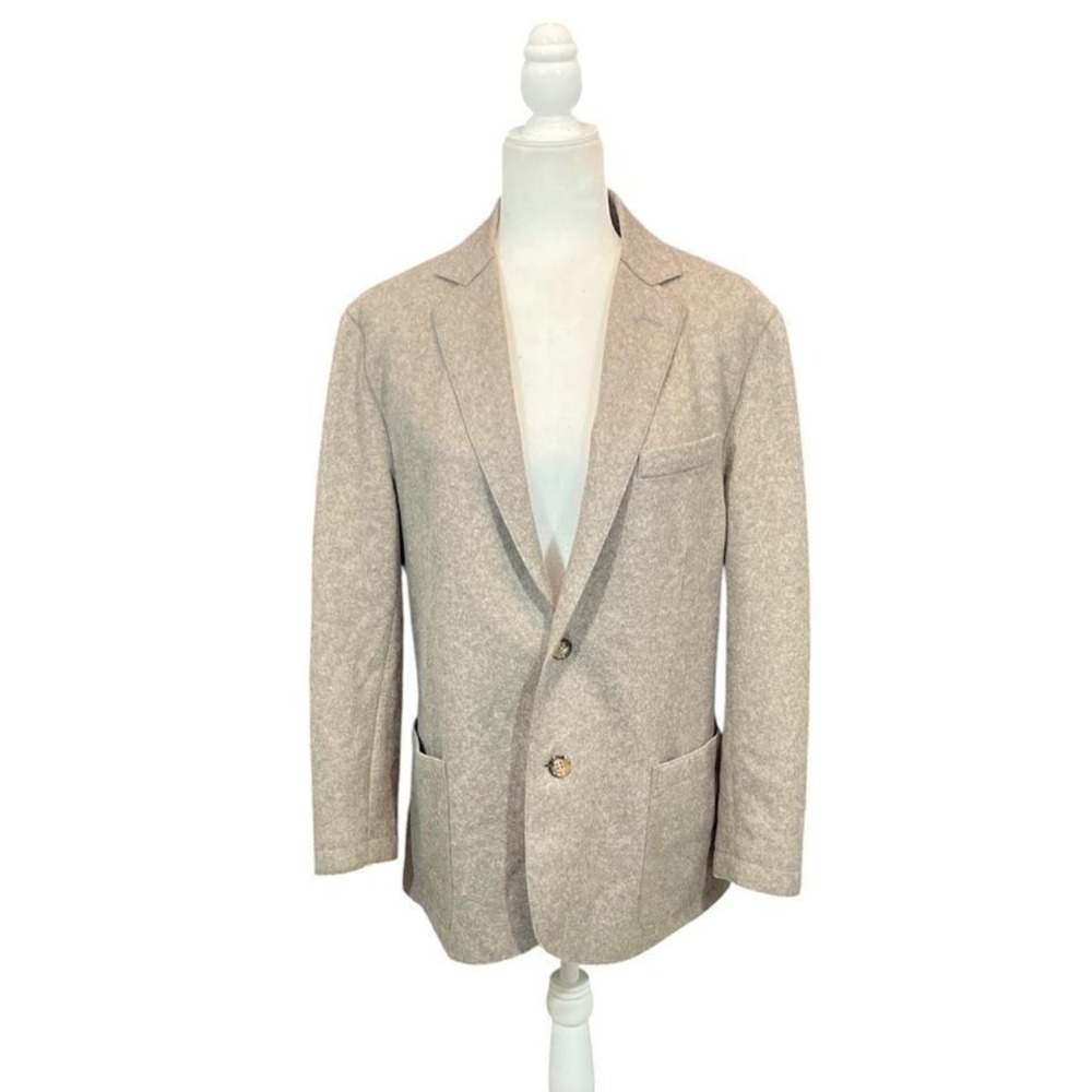 Eleventy Sport Coat (50) Fits A Medium Taupe Wool Blend Blazer Italy Luxury